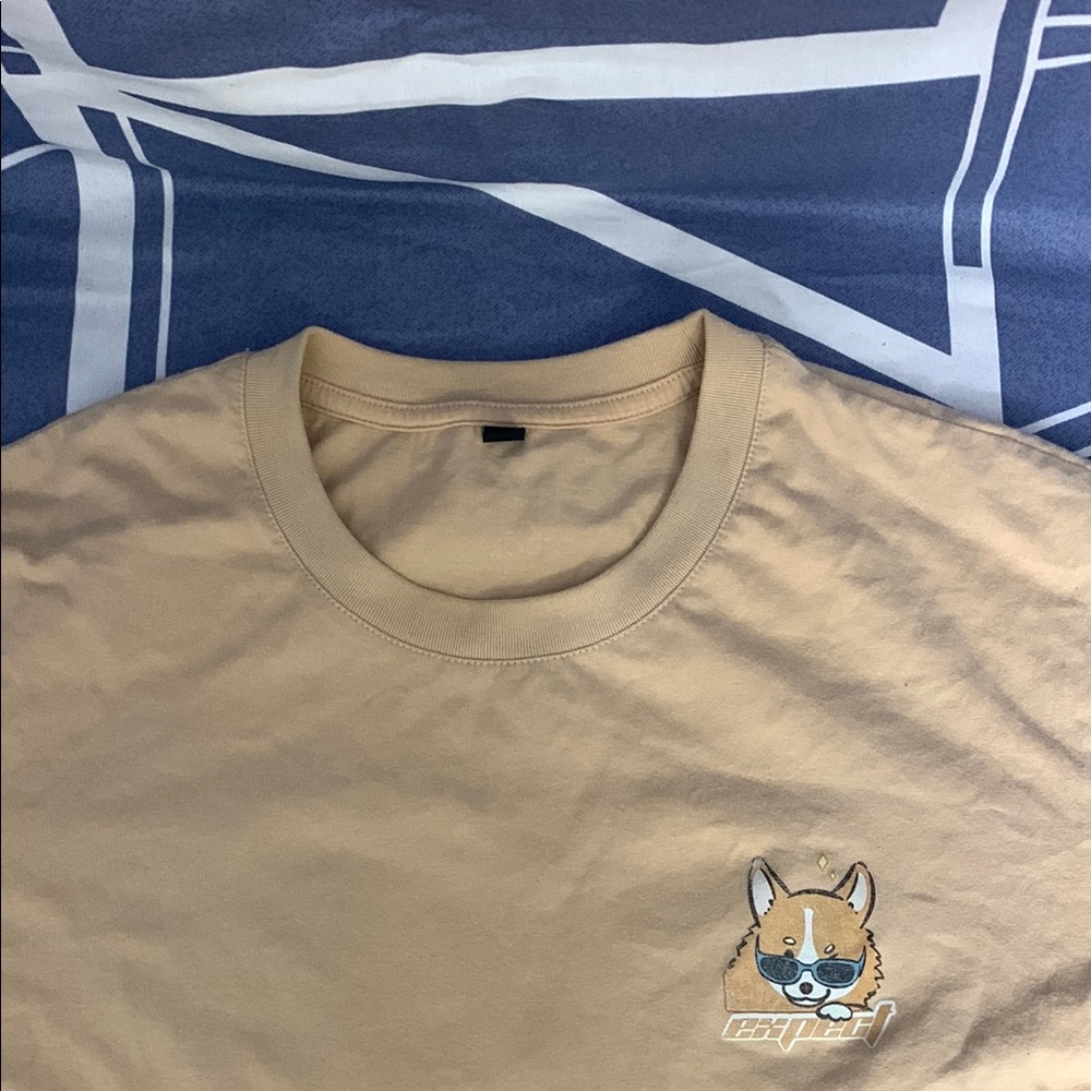 Tan Short Sleeve Tee Classic Crew Neck - Picture 2 of 5